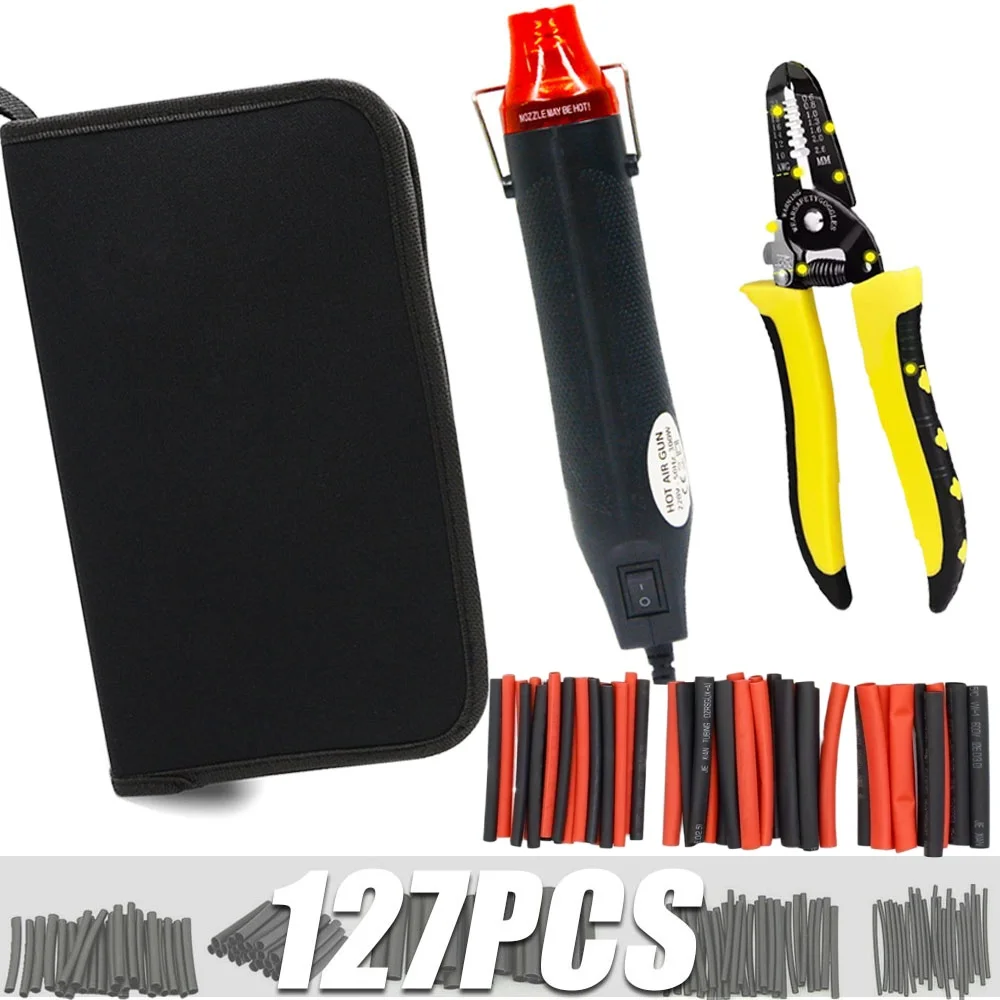 328/127PCS Heat Shrink Tube Wire Shrinking Wrap Tubing Wire Cable Management Sleeves Connect Cover Protection with Hot Air Gun