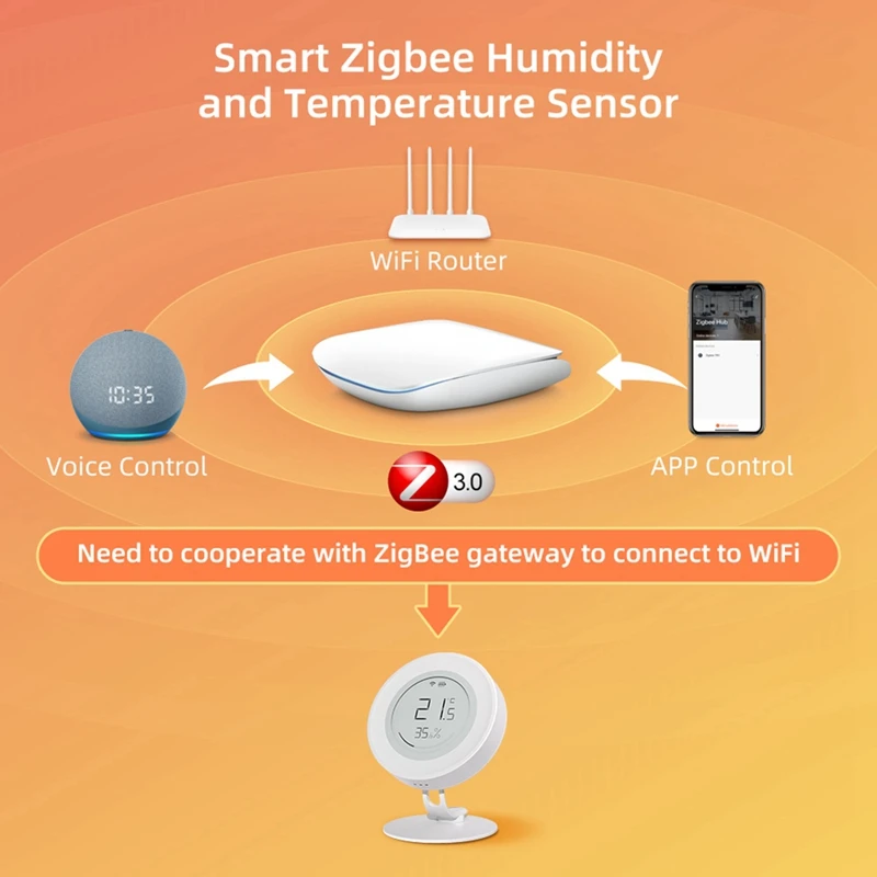 T81C Temperature And Humidity Sensor Graffiti Zigbee Intelligent Sensor E-Ink Screen Detection App Remote Control Sensor