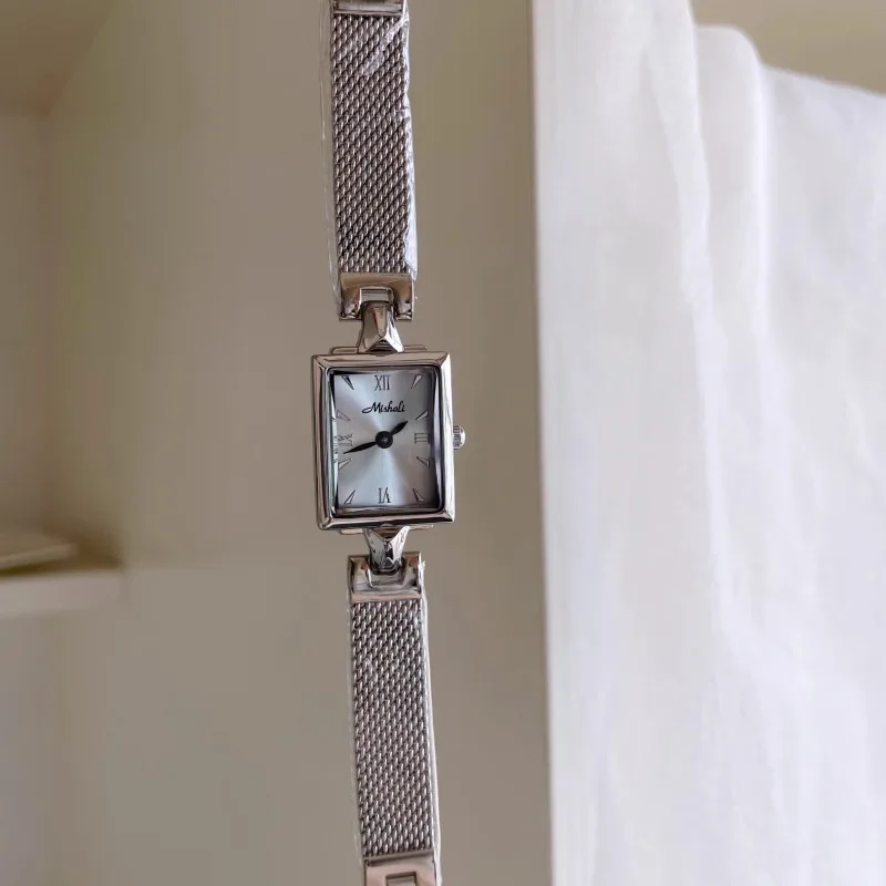 Ice Blue Premium Sense Square Steel Strap Watch Women Workplace Girls Ladies Women's Watches