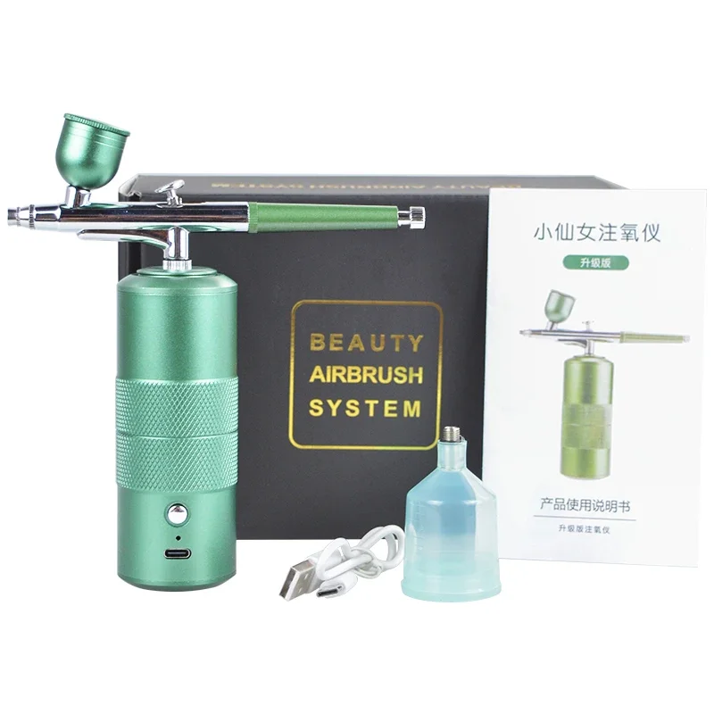 

Portable Airbrush Handheld Airbrush for Nails Facial Oxygen Nano Spray Gun Manicure Tattoo Art Makeup Paint Craft Cake 0.3mm