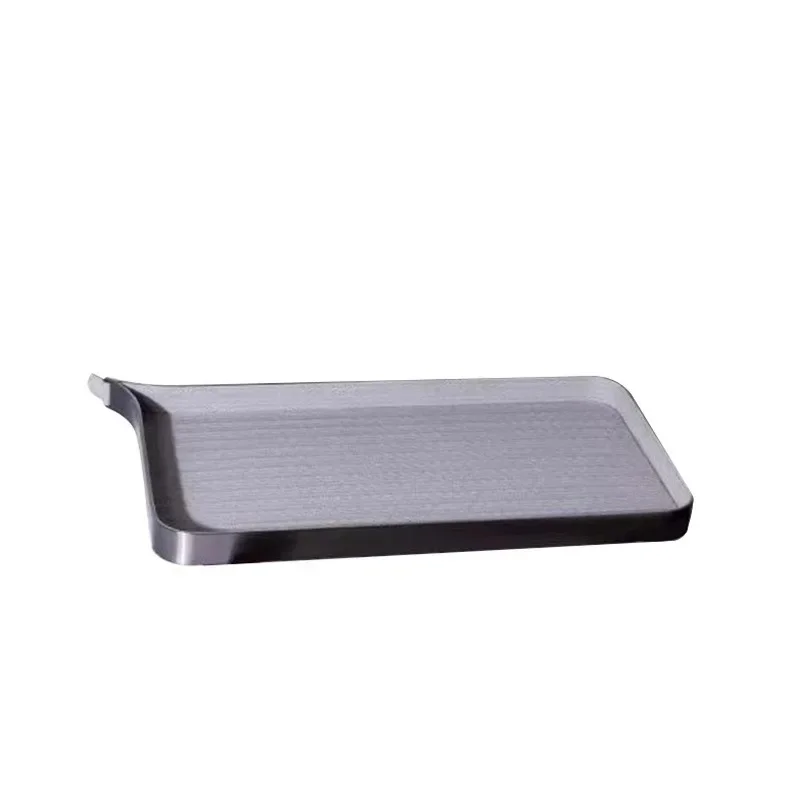 Modern Luxury Leather Metal Creative Tray, Rectangular Decorative Serving Tray for Living Room Coffee Table Storage Organizer