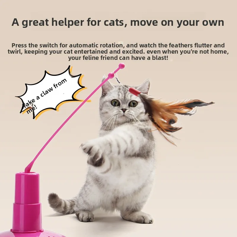 Pet cat toys new automatic rotation to relieve boredom alone can replace cat teasing stick electric cat toys
