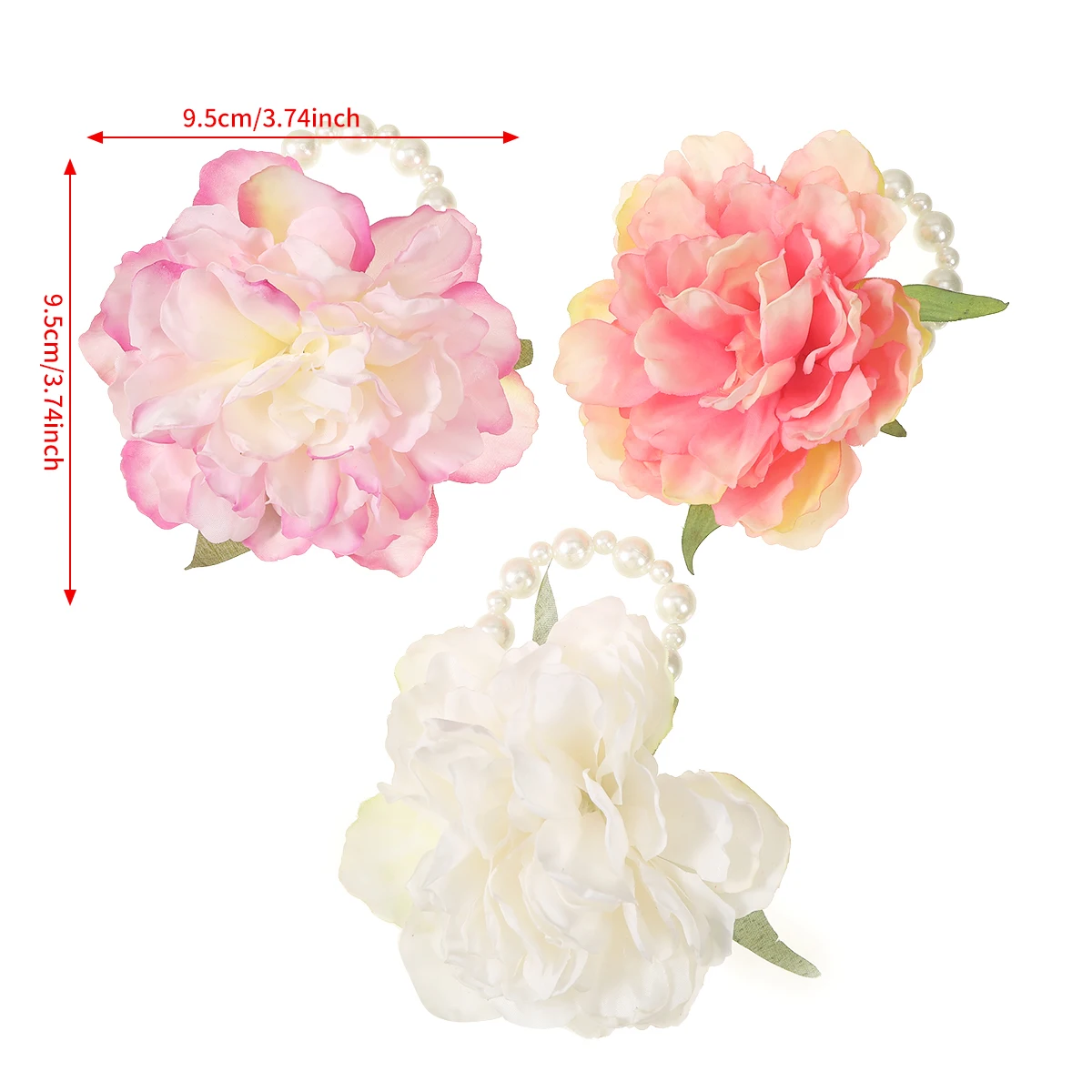 AWAYTR Artificial Rose Flowers Scrunchies Ponytail Pearl Hair Rope for Women Elastic Hair Bands Rubber Gum Band Hair Accessories