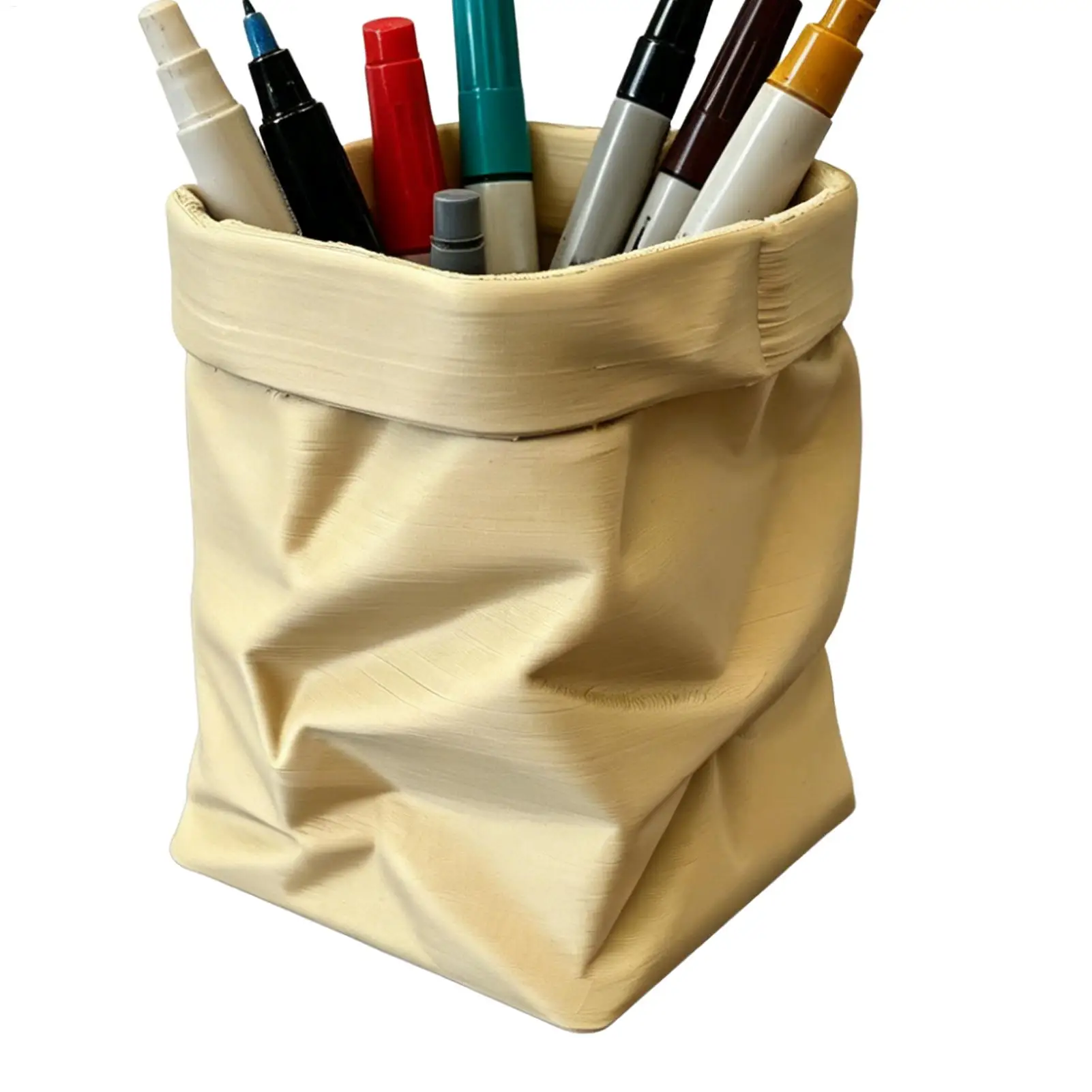 

Креативный держатель для карандашей и кистей в виде мятого бумажного пакета, 3D-печать, для дома, класса, учебного стола