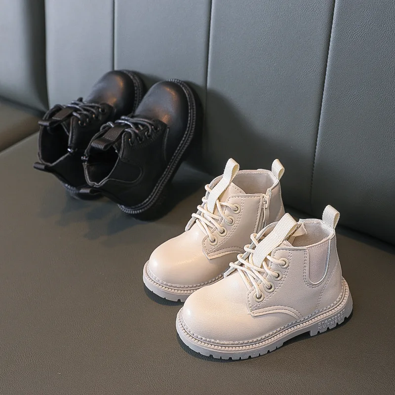 Kids Leather Chelsea Boots Waterproof Children Sneakers Gray Black Boots For Baby Girls Boots Boys Shoes School Party