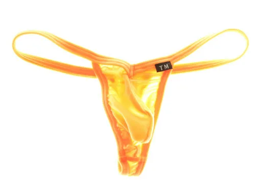 Glossy Nylon Single Strap G-String Thong for Men Low Waist Elastic Breathable Underwear