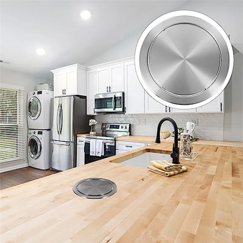 AY03-غطاء سلة المهملات حلقة مهملات بسيطة جزءا لا يتجزأ من كونترتوب غطاء دائري غطاء سلة المهملات صغيرة للمطبخ الحمام Offi