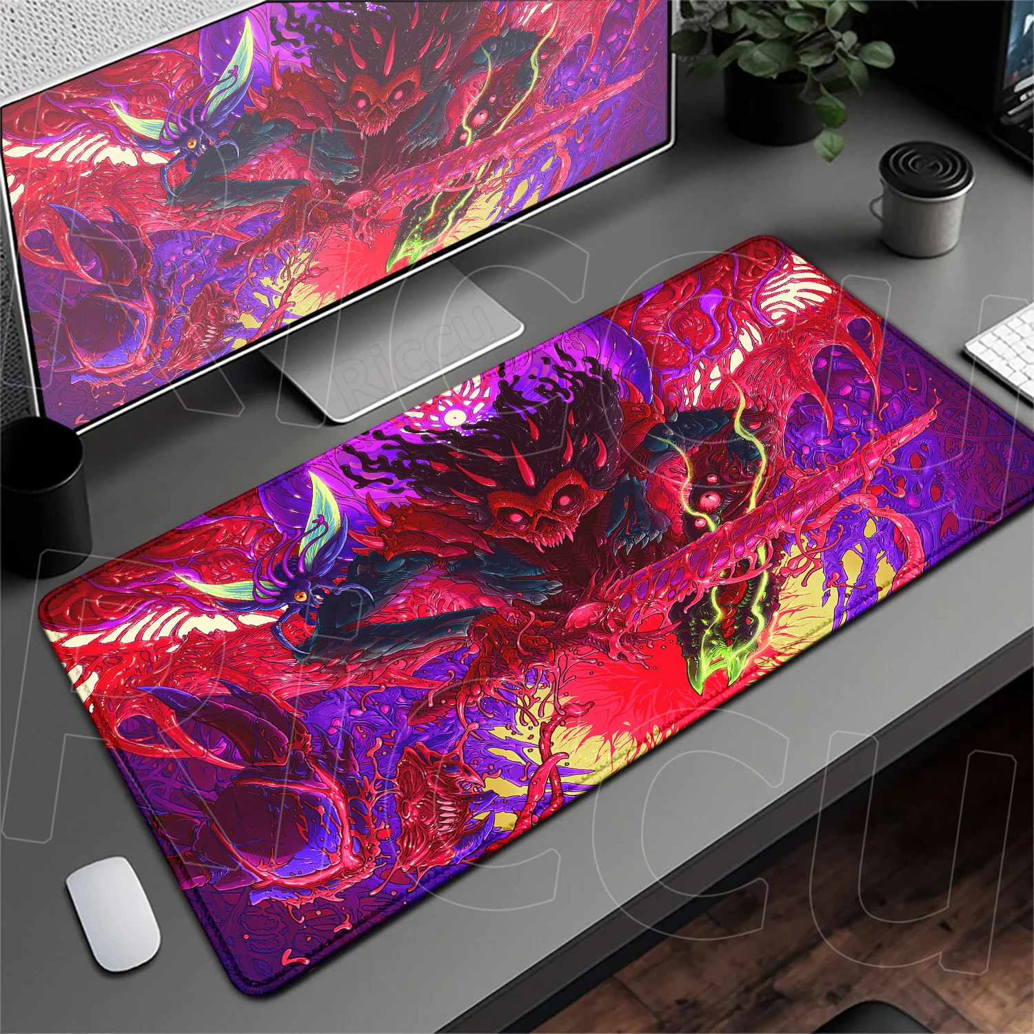 

900x400mm Large Computer Mouse Pad XXL Hyper Beast Non-slip Office Desk Mat Cool Keyboard PC Accessories Monster Rubber Playmat
