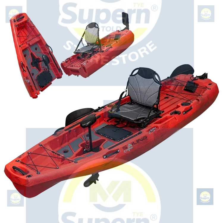 

Angler Kayak 10ft 3m Modular Plastic Boat Luxury Single Seat Pedal Drive Fishing Canoe Customized Logo