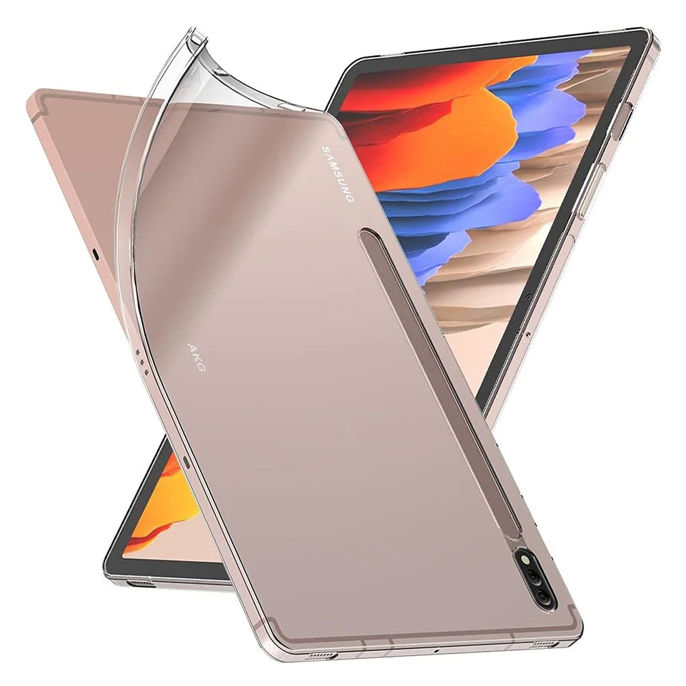 

For Samsung Galaxy Tab S7 / S8 HD Transparent Protection Cover Ultra-thin TPU Tablet Case with Pen Slot