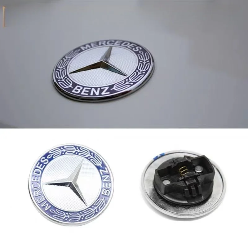 Metal Car Front Hood Badge Sticker Original Hood Flat Label Sticker For Mercedes Benz W203 W204 W205 New A/B/C/E Class C200L CLA