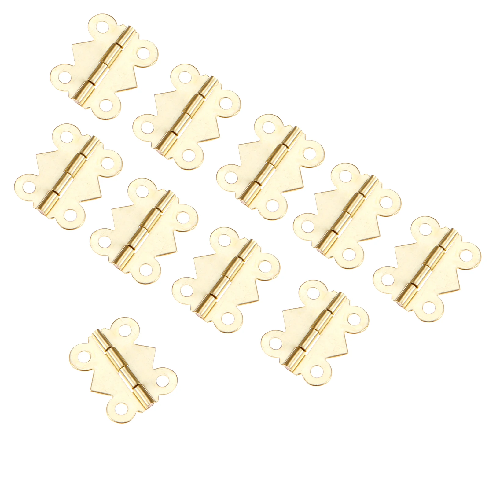 40Pcs 25mm*20mm Gold Mini Butterfly Door Hinges Cabinet Drawer Jewellery Box Decorative Hinge For Furniture Hardware with Screws