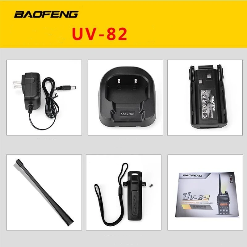 Baofeng BF-UV82 جهاز اتصال لاسلكي مقاوم للماء والغبار عالي الطاقة بتردد مزدوج مناسب لممتلكات الطابق السفلي في موقع البناء