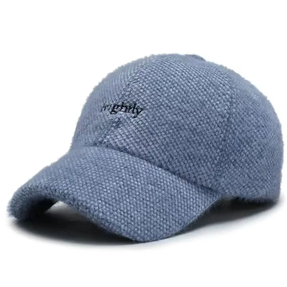 

Adjustable Men Flush Sun Hats Autumn And Winter Golf Hat Baseball Caps Lamb Wool cap Korean style Hats Letter Embroidery Hats