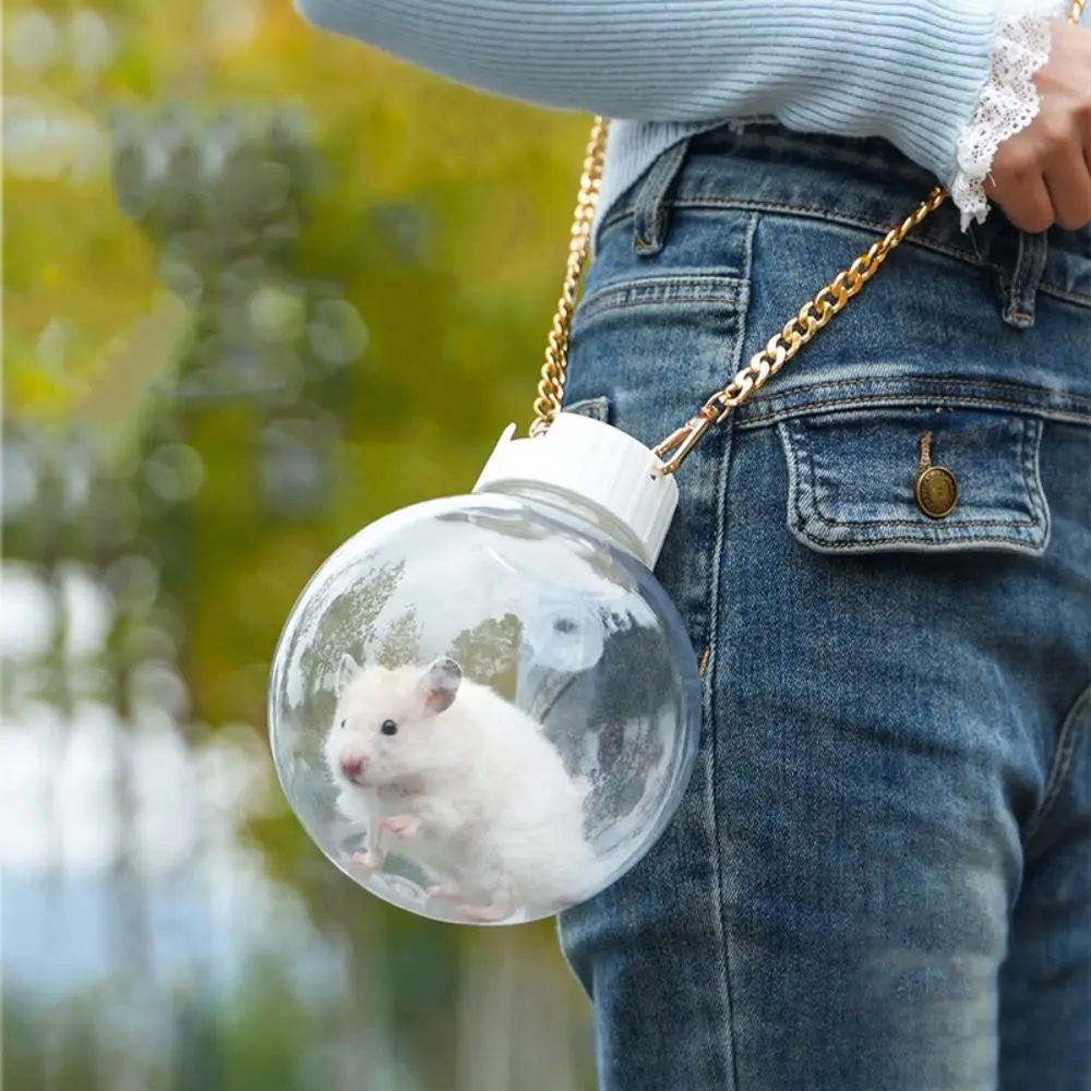 Plastic Hamster Carrying Cage Portable Hand-held Crossbody Climbing Pet Bag Breathable Transparent Hamster Transport Box