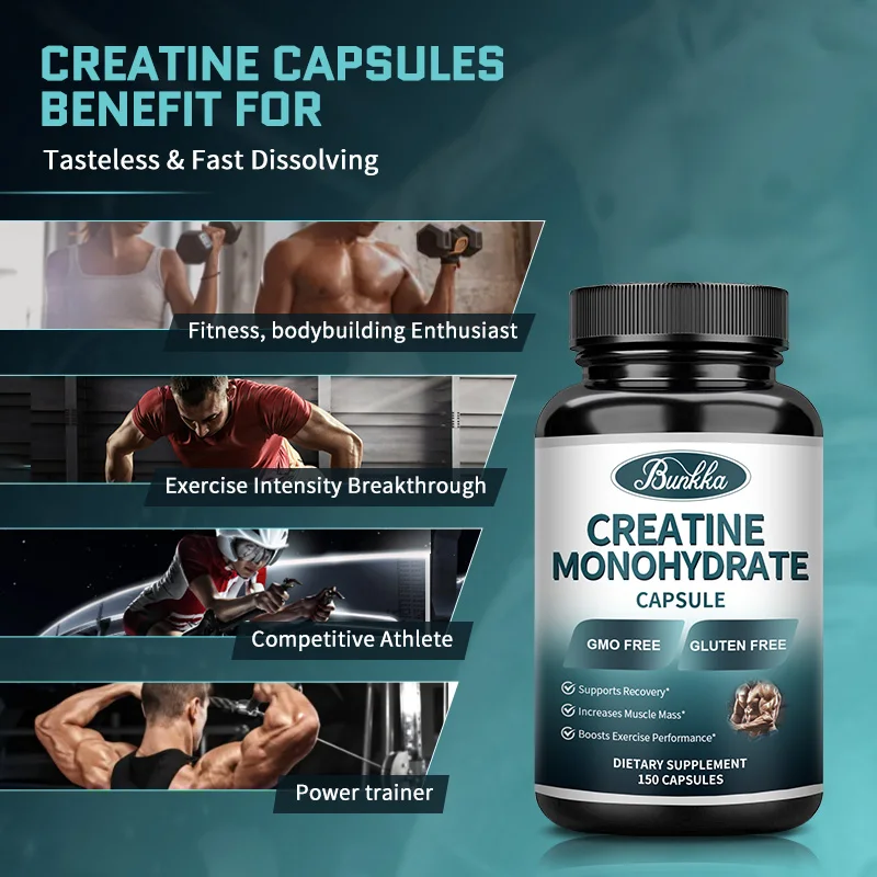 Original Creatine Monohydrate Supplement Whey Growth Capsule for Muscle Mass Man Muscle Mass Synthesis Building Proteins for Gym