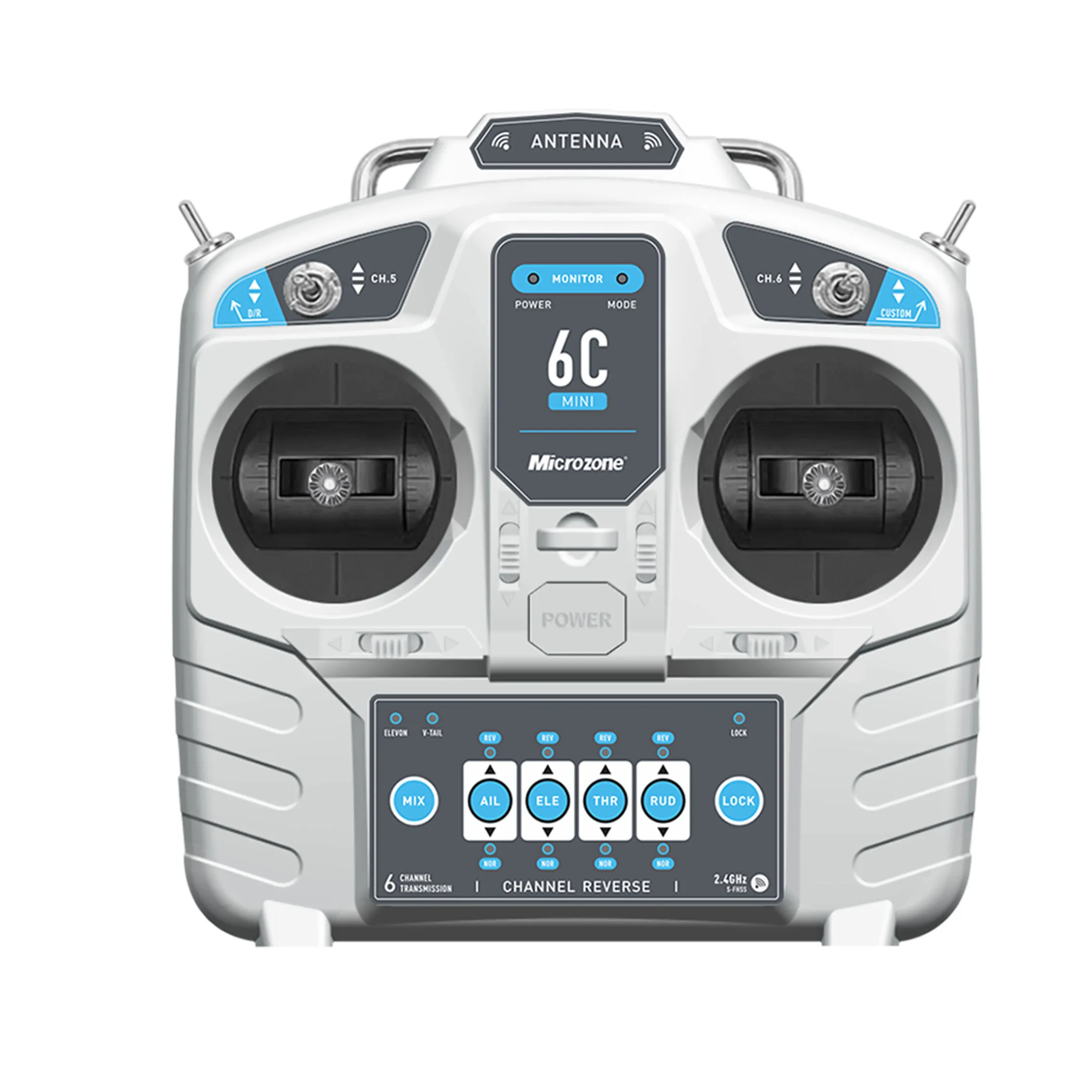 MC6C มินิ 6 ช่องสัญญาณ รีโมทคอนโทรลและตัวรับสัญญาณ - ใช้ได้กับเครื่องบิน เรือ รถยนต์ ระบบควบคุมระยะไกล 4-6 ช่อง