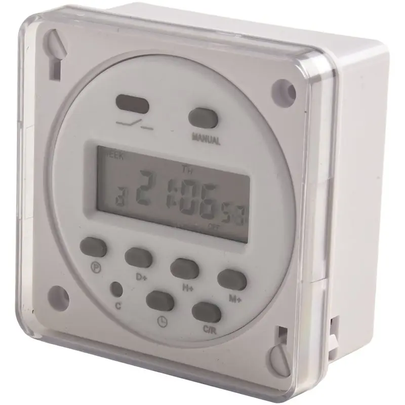 AWAH Billboard Timer LCD Time Switch Manual On/Off Function For Electrical Appliances Off Programs LED Indicator Display