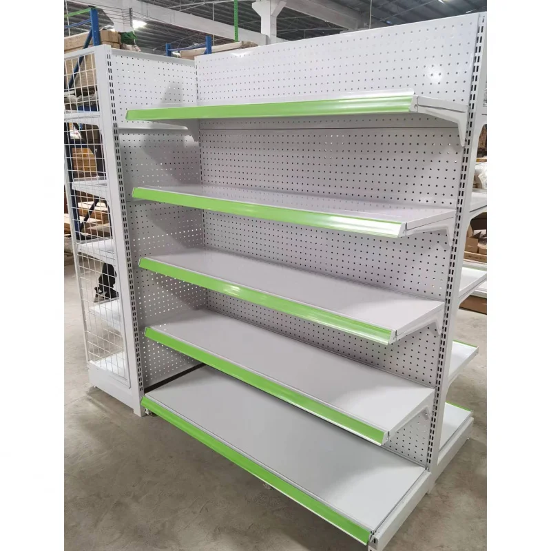 

(customized)Best-Selling Double-Sided Supermarket Display Shelves Light Duty Metallic Rack Strong and Load-Bearing