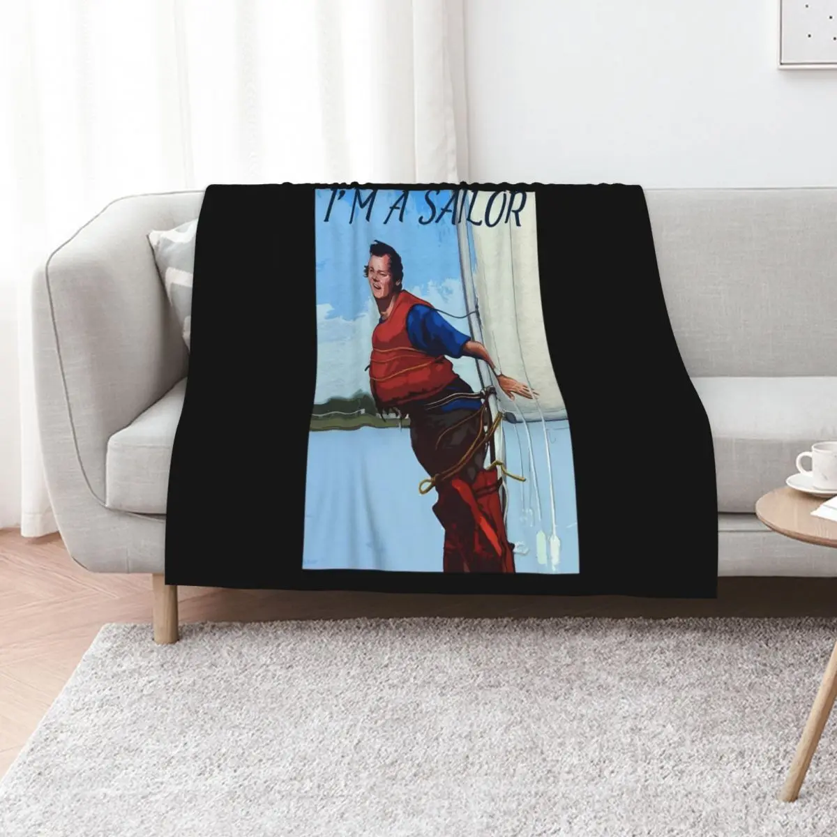 

Im A Sailor Bob Quote Throw Blanket Bed covers Personalized Gift Plaid on the sofa christmas decoration Blankets