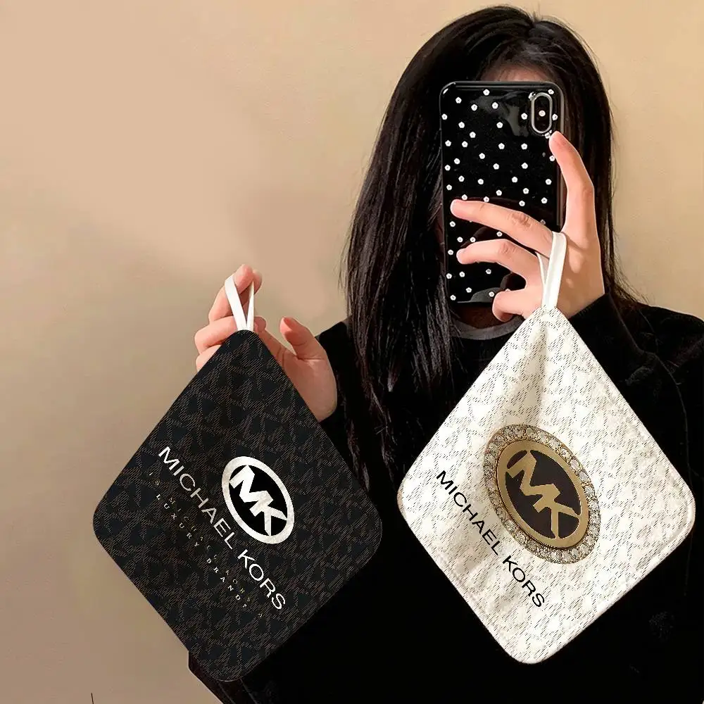 Fashion Brand M-Michael K-Kors Polyester Cotton Hand Wiping Towel with Hanging Loop, Lightweight for Home and Commercial Use