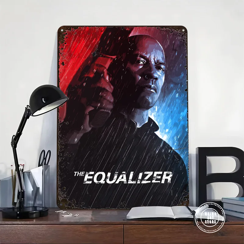 The Equalizer Movie Tinplate Poster Customized Wall Art Vintage Metal Signs Retro Tin Plaque for Mancave Decoration Gaming House