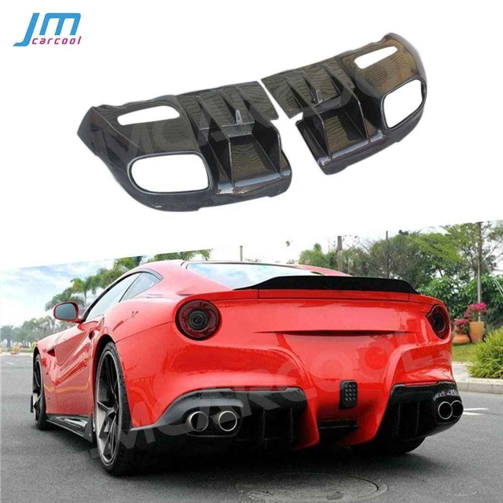 

2 PCS/Set Carbon Fiber Rear Bumper Diffuser Case for Ferrari F12 Berlinetta 2013 2014 2015 2016 Bumper Guard Car Styling