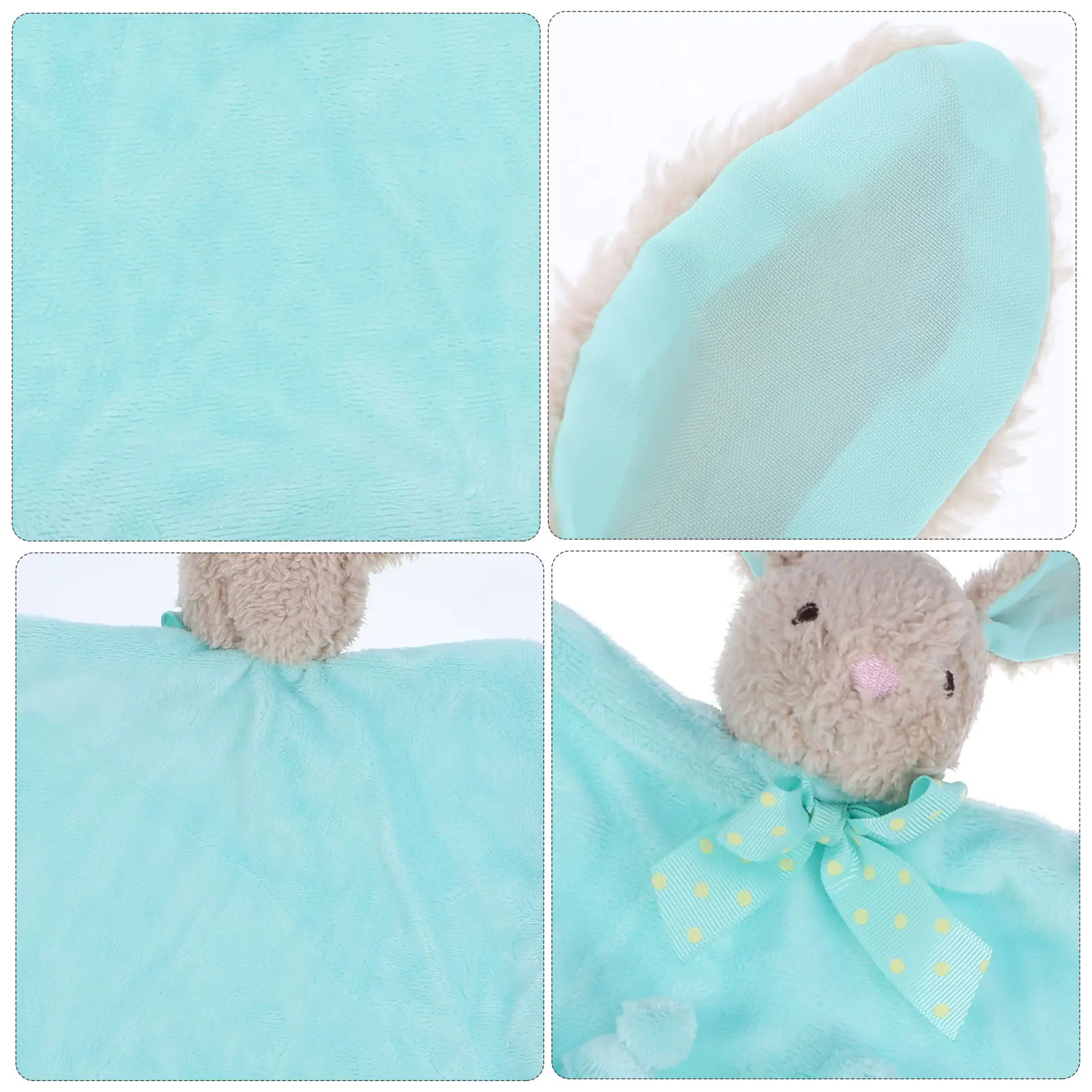 Crystal Velvet Soothing Towel Baby Security Blanket Bunny Green Material Rabbit Infant