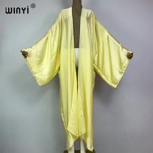 Winyi-Kimono Beach Wear für Frauen, elegante Kaftaner, Cover, komfortable Kleidung, Urlaubskleidung, Monochrom, Boho 12 Hauptverkäufe Chic Beach Ausfahrt - №9