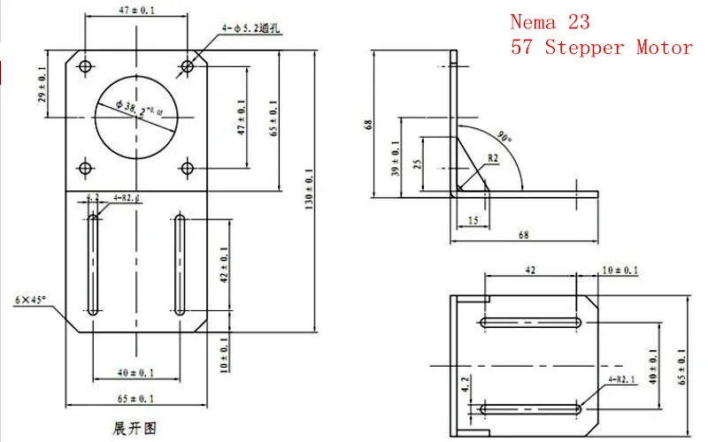 Supporti motore Base 42mm 57mm per Nema23 Nema17 Motore passo-passo Staffa metallica per parti di uso della macchina da taglio per incisione del router CNC fai da te