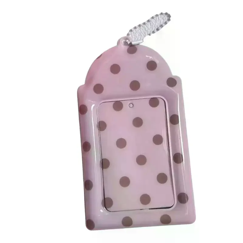 Cute Polka Dot Card Holder 3 Inch Photocard Sleeve: Kpop Idol Backpack Accessories Pendant Keychain Fans Gifts