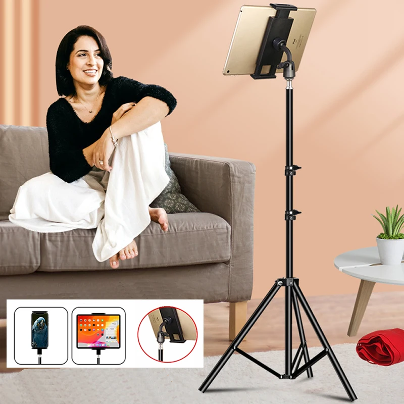 OUTMIX Adjustable Tablet Tripod Floor Stand Holder Mount Support for 4-13 inch for iPad Air Pro 12.9 Lazy Holder Bracket Support