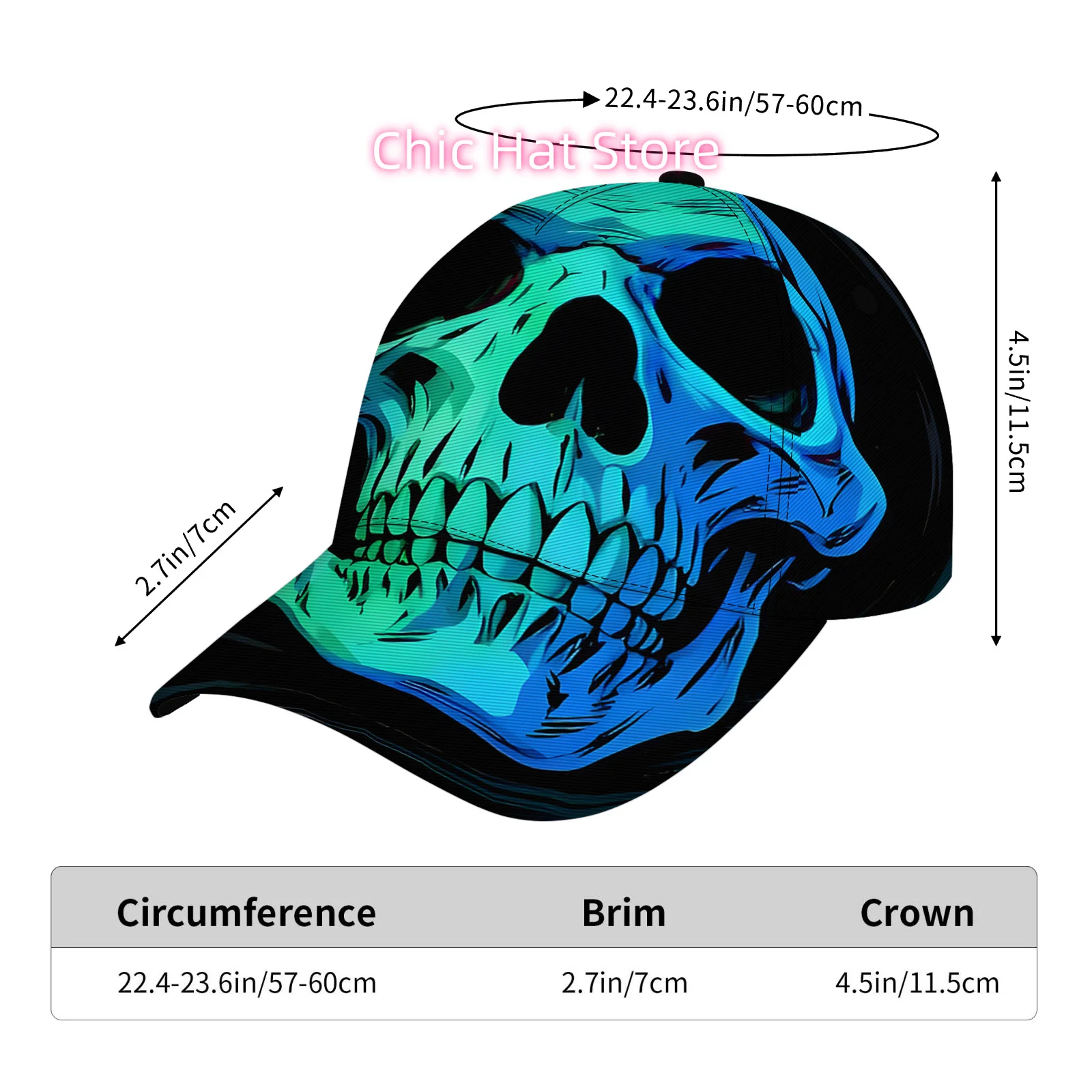 Halloween Exclusive Unisex Fluorescent Skeleton Art Baseball Cap - High-Quality Travel Casual Party Street Essential