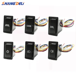 1 Pc Car Blue LED DRL Light Packing Radar Power On Off Camera Mirror Switch Button For Toyota LC95 For HINO 500/700 Accessories