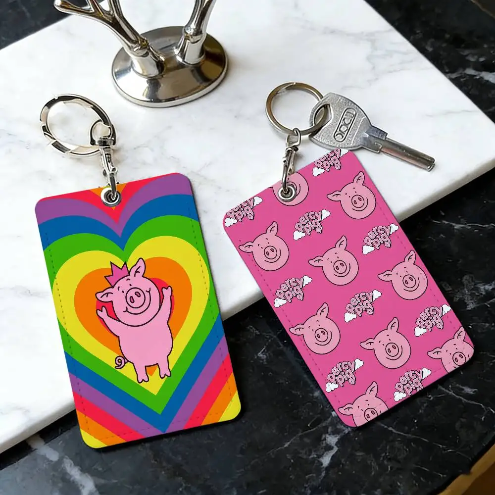 

Модный держатель для карт P-Percy Pig, органайзер для кредитных карт и удостоверений личности, милый кошелек, повседневный аксессуар, игривый аксессуар