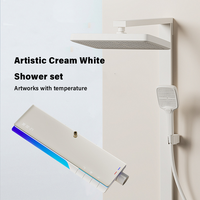 CHOOXIWU - Multifunctional Pressurized Shower System Set with Piano Key Control Ambiance Lighting Digital Display for Bathroom