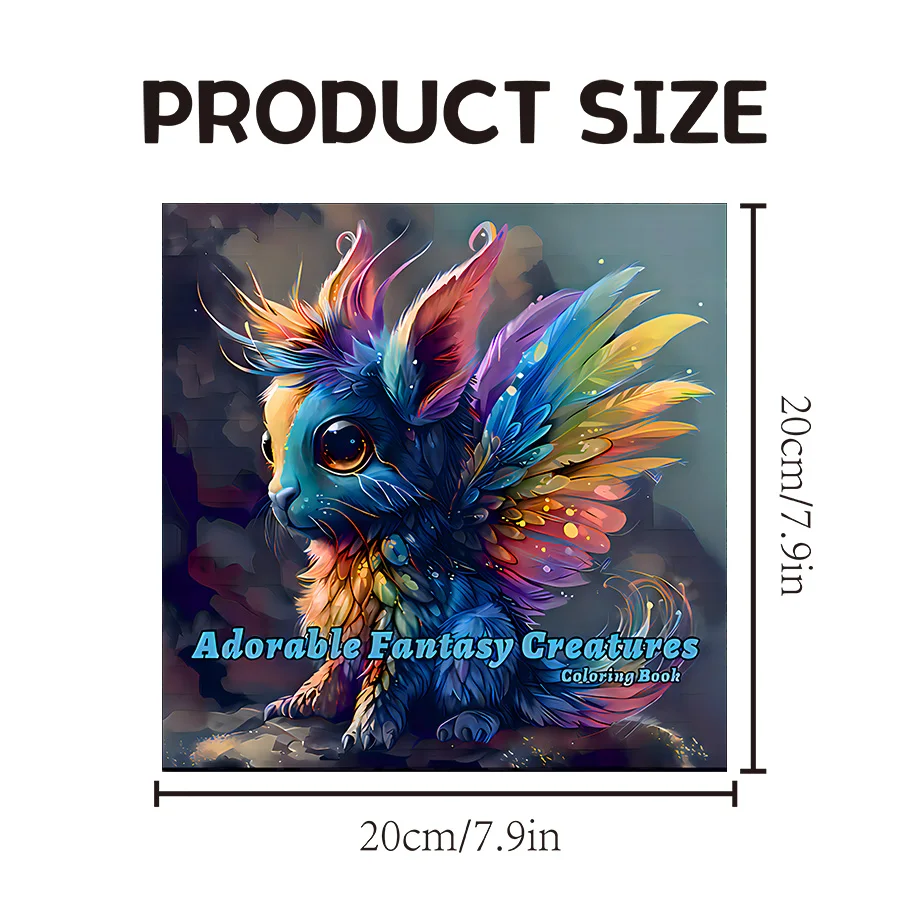 20 Page Adorable Fantasy Creatures Coloring Book For Adults And Teens Featuring Cartoon Cute Creatures Graffiti Painting Drawing