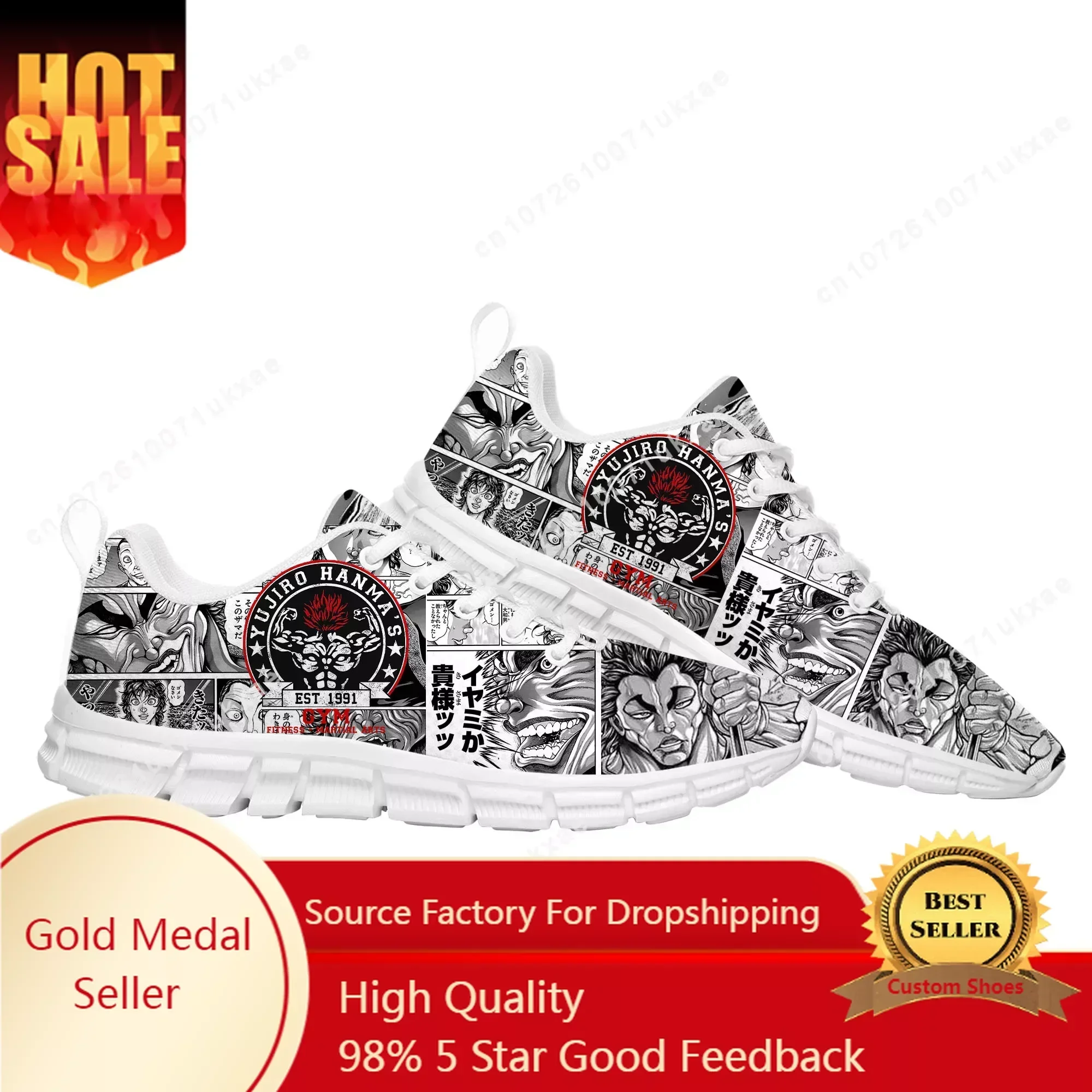 

Anime Baki The Grappler Baki Hanma Sports Shoes Mens Womens Sneakers Parent Sneaker Customize Shoe
