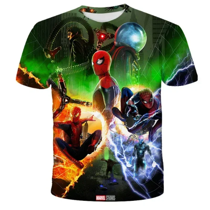 Fashion Hip Hop 3D Print Spiderman Avengers T Shirt Summer New Kids Adults Casual T-shirt Children Boys Cartoon Tshirt Clothing