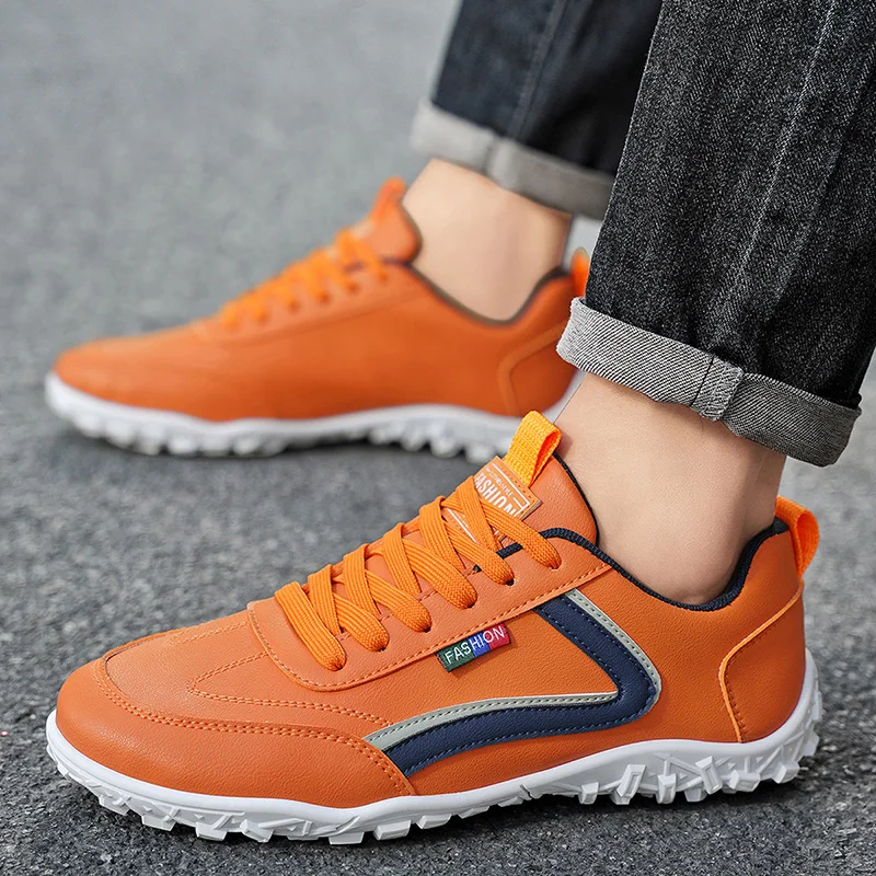 

Men Shoes Outdoor Sports Shoes Comfortable Sneakers Waterproof PU Leather Shoes Vulcanized Shoes Men's Hiking Trekking Sneakers