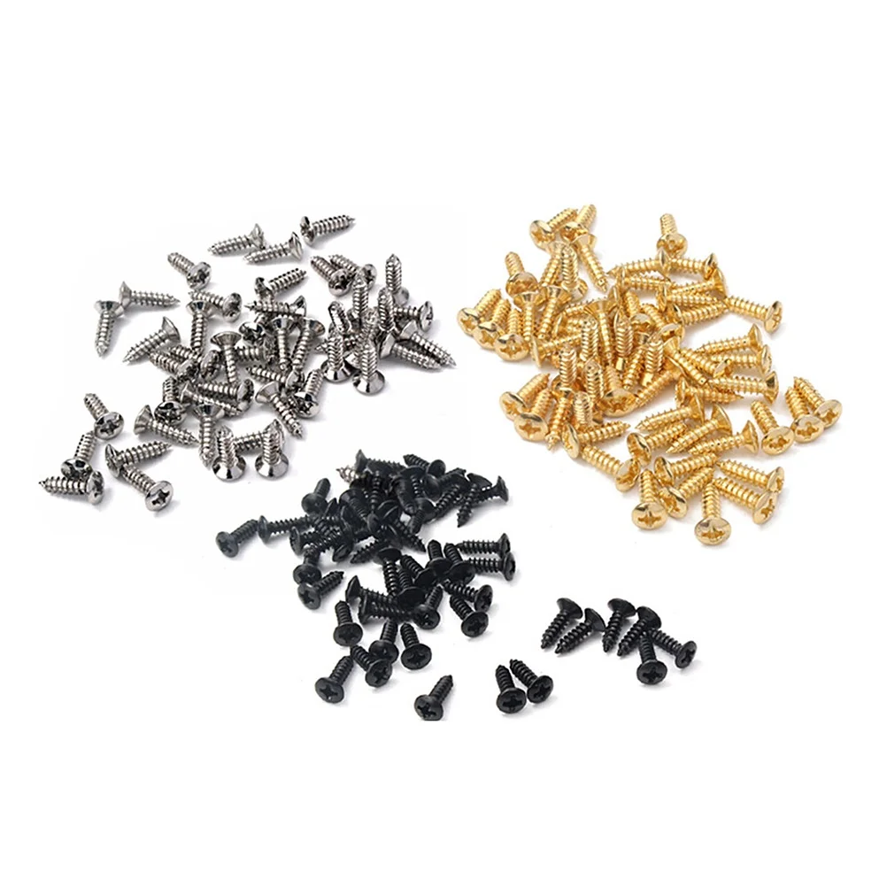 

150pcs Guard Plate Screws Electric Guitar Backplate Fixation Screws Durable Replacement Parts For St Guitar Anti-Rust Black