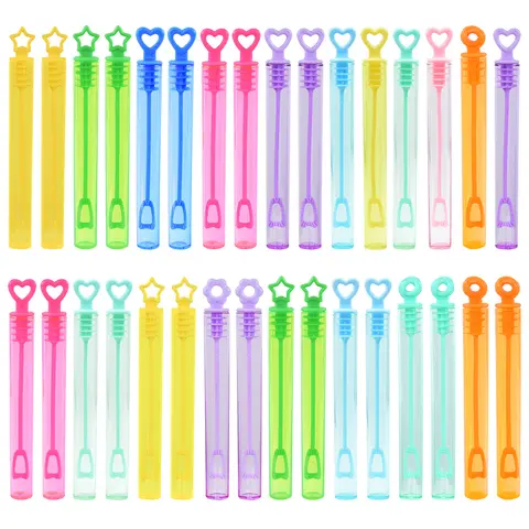 10-50pcs Colorful Bubble Soap Bottle Heart Wand Empty Tube Kids Birthday Party Favors Pinata Filler Toys Wedding Gifts for Guest