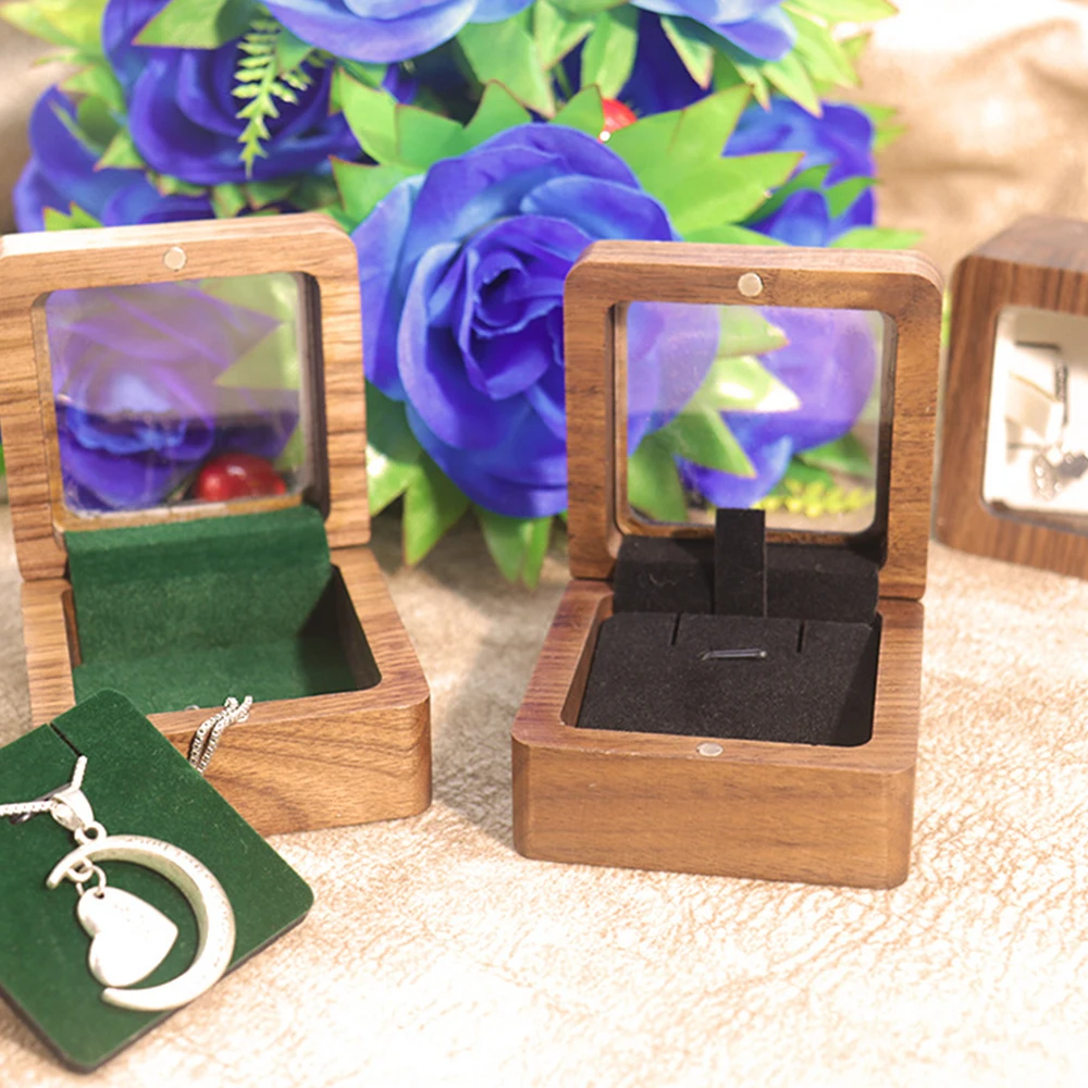 Magnetic Flip Cover Retro Jewelry Packaging Box Couple Necklace Gift Storage Box Accessory Shop Cabinet Pendant Display Tool