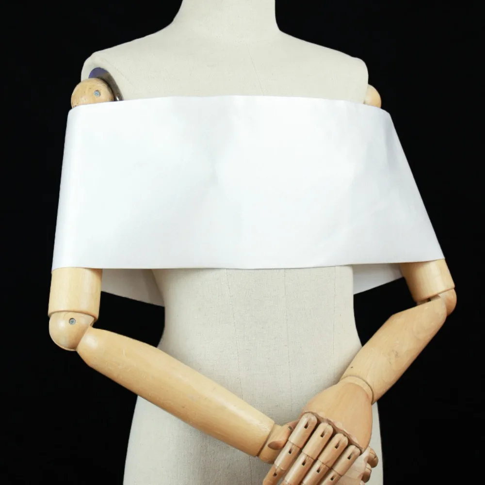 100cm Elegance Ivory Satin Off-the-Shoulder Bridal Shawl for Women's Bolero Covered for Party Dress Wedding Accessories