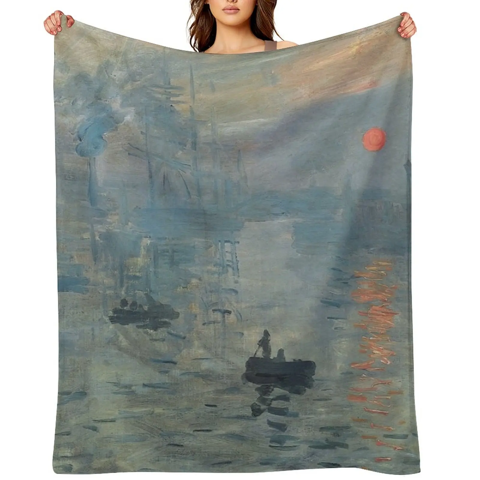 

Monet Impression Sunrise Fine Art Throw Blanket Sofas Picnic Blankets For Sofas christmas decoration Blankets