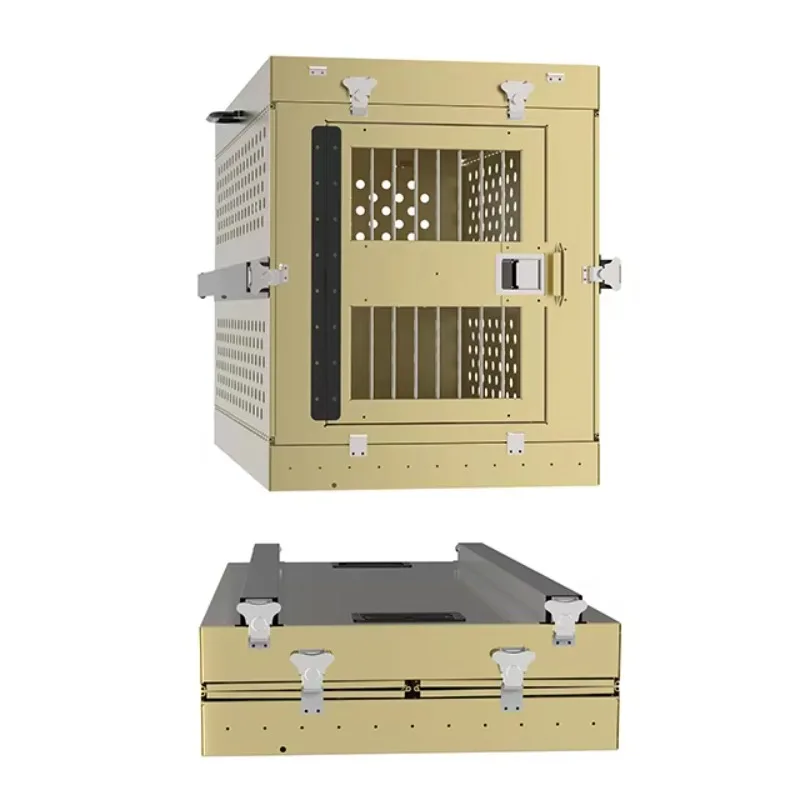 صندوق بيت للكلاب قابل للطي من الألومنيوم مقاس 40 بوصة IATA XL قفص كلب قابل للطي K9 قفص كلب معدني قابل للطي #2