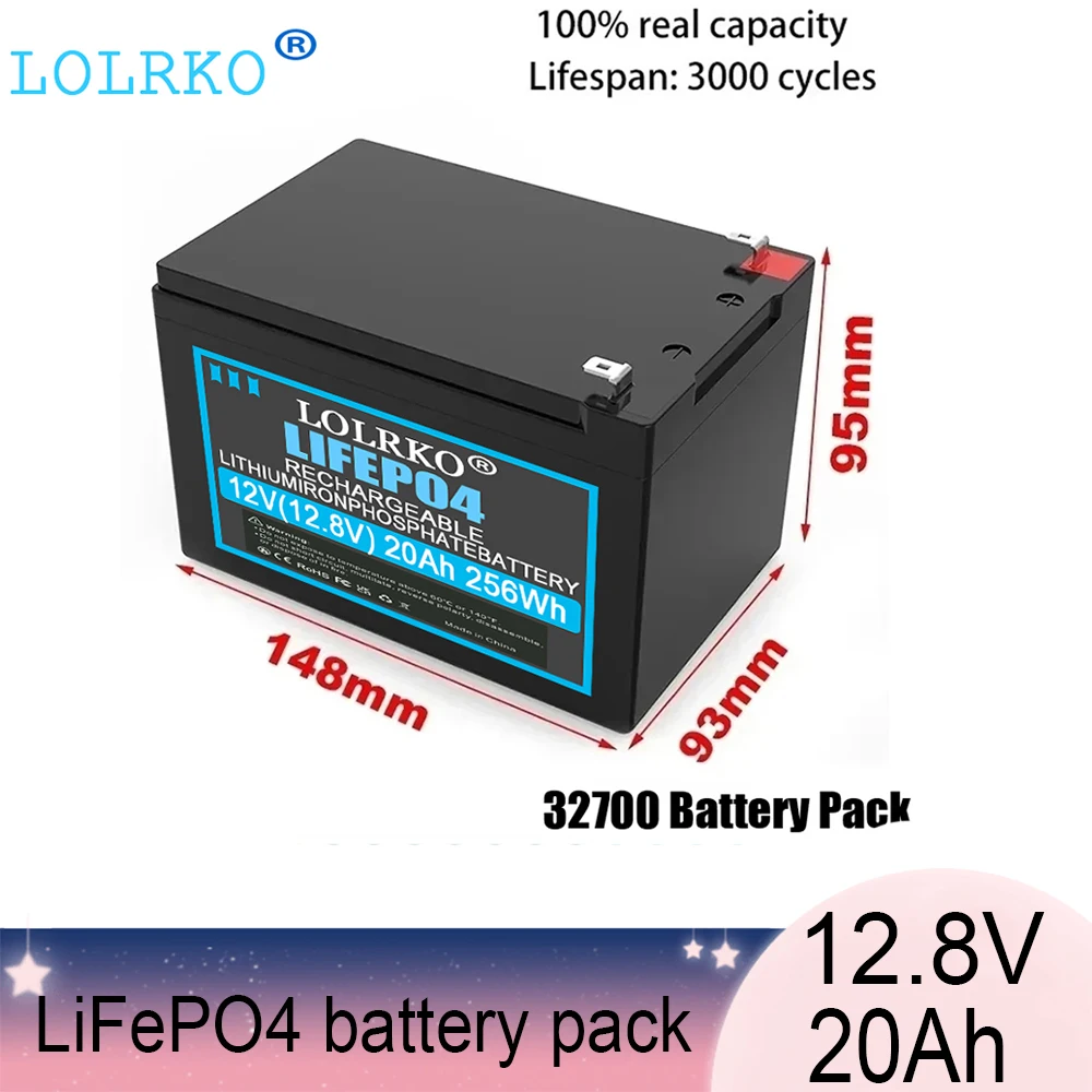 Аккумулятор LiFePO4 12В 10Ач/15Ач со встроенной BMS, 3000+ циклов заряда/разряда, для солнечных систем/ИБП/эхолотов/автодомов/генераторов/лодок/наружного применения, 12В 20Ач Li-ion аккумулятор