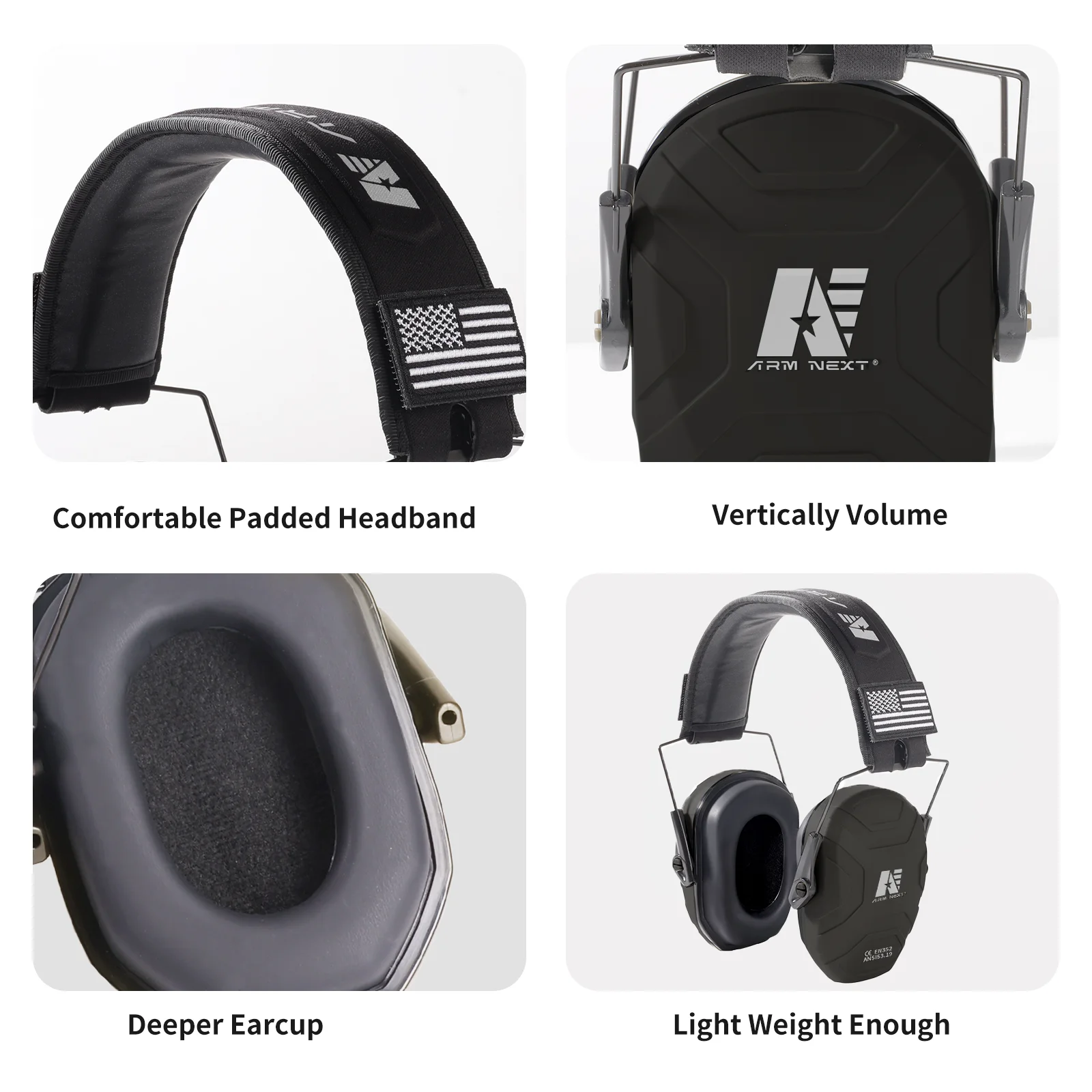 ARM NEXT Safety Shooting Hearing Protections Earmuffs For Tactical Hunting V40 Noise Reduction Soundproof Ear Defender