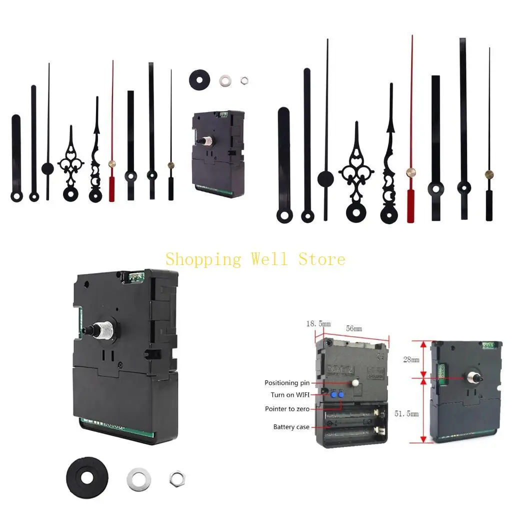 KX4B DIY Wall Clock Movement Mechanism Kits Repair Parts Replacement Include Hands