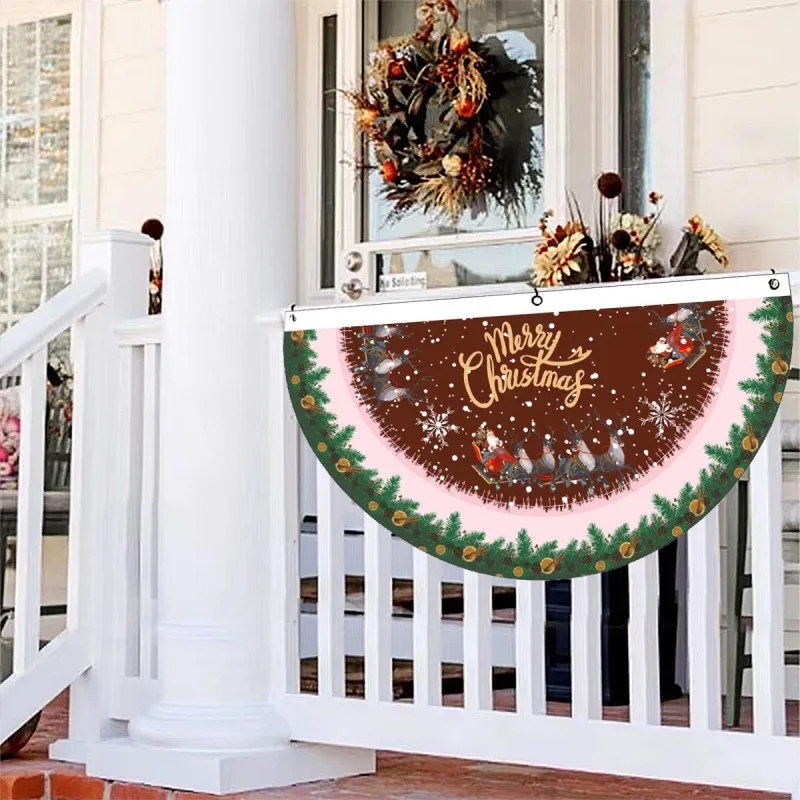 

Рождественский флаг с веером, камин, уличный флаг, дверной подвесной рождественский декор, подвесной камин с мультяшным принтом